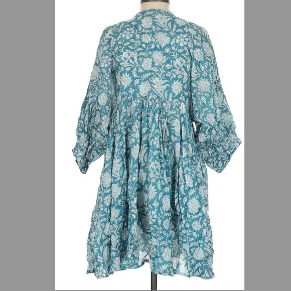 Daughters of India Kyra Mini Dress ~ Ocean Blue XS (sold out) - Picture 2 of 3